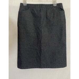 BCBG Maxazria Skirt Womens 4 Denim Chambray Pockets